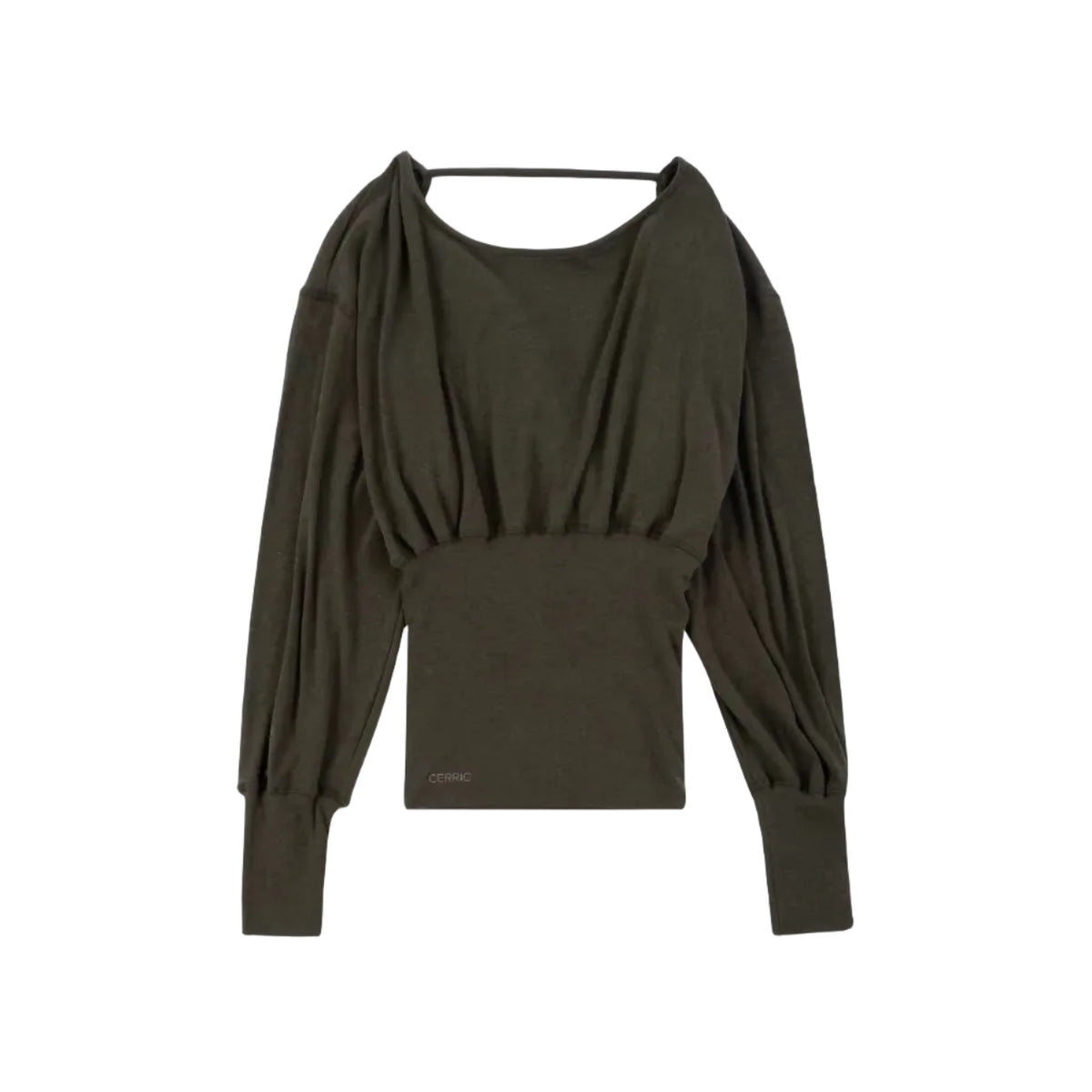Reversible Backless Cowl Neck Long Sleeve Top