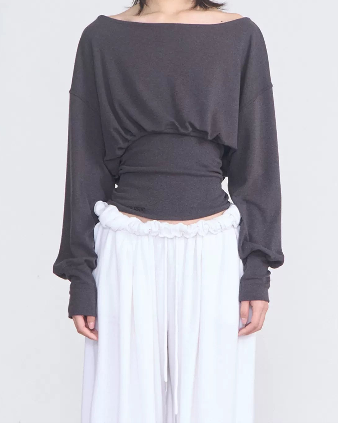 Reversible Backless Cowl Neck Long Sleeve Top