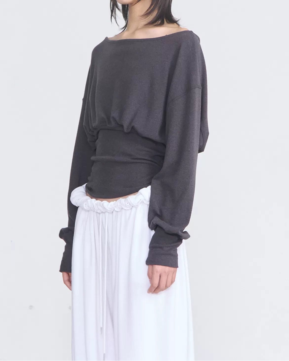 Reversible Backless Cowl Neck Long Sleeve Top