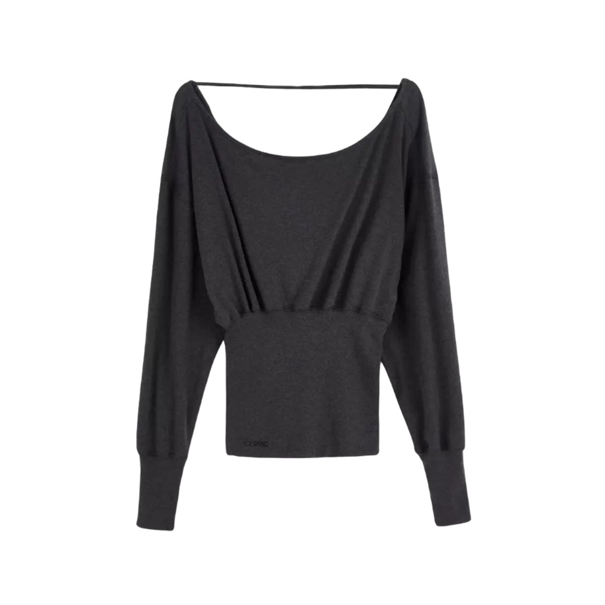 Reversible Backless Cowl Neck Long Sleeve Top