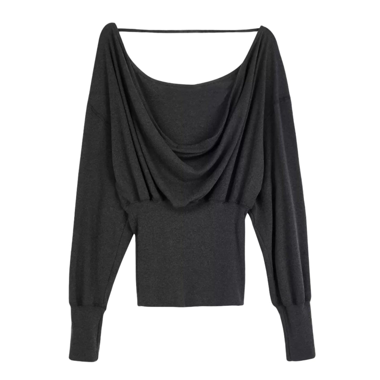 Elle | Reversible Backless Cowl Neck Long Sleeve Top