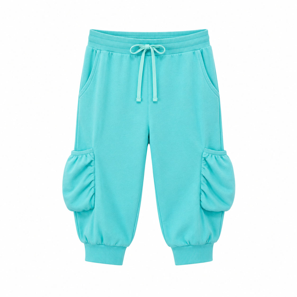 Elle | Ruched Cargo Capri Sweatpants