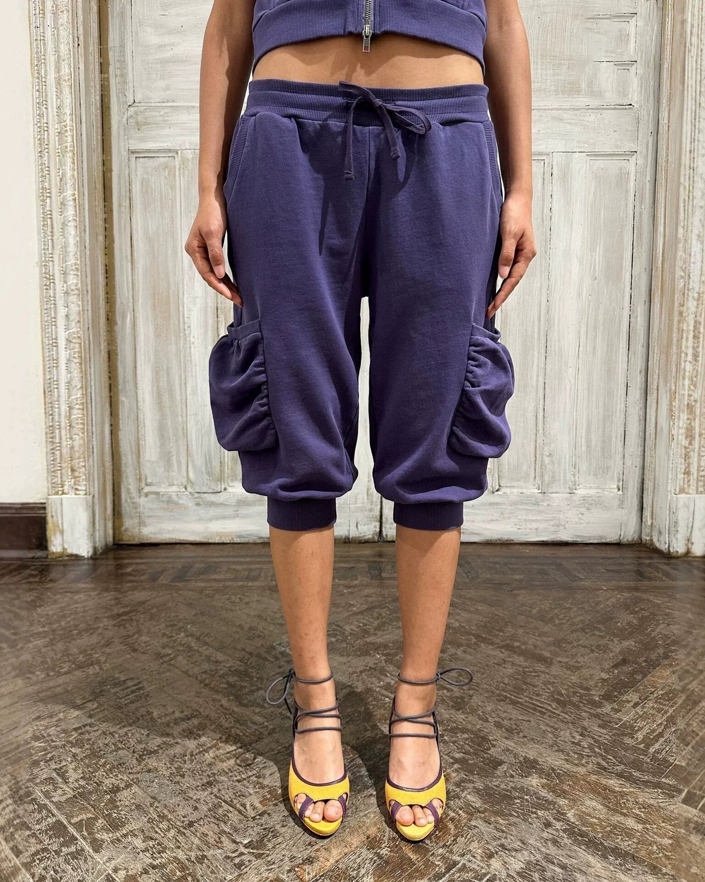 Elle | Ruched Cargo Capri Sweatpants