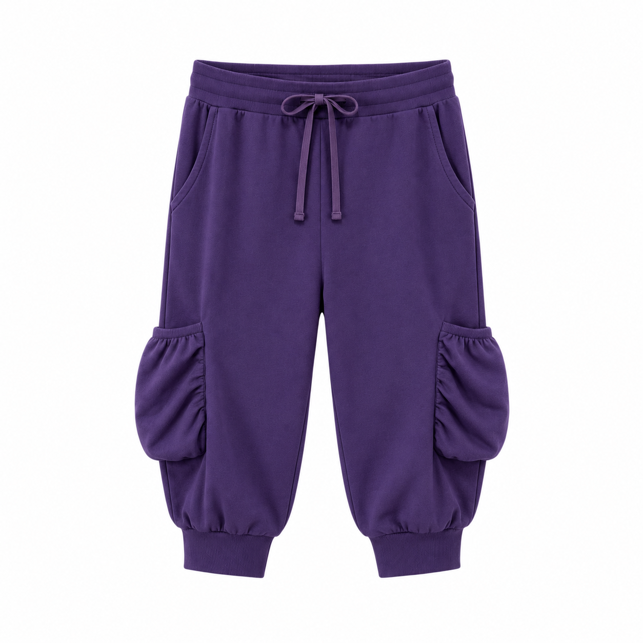 Elle | Ruched Cargo Capri Sweatpants