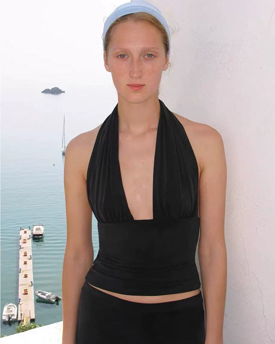 Elle | Smooth Stretch Halter Wrap Top