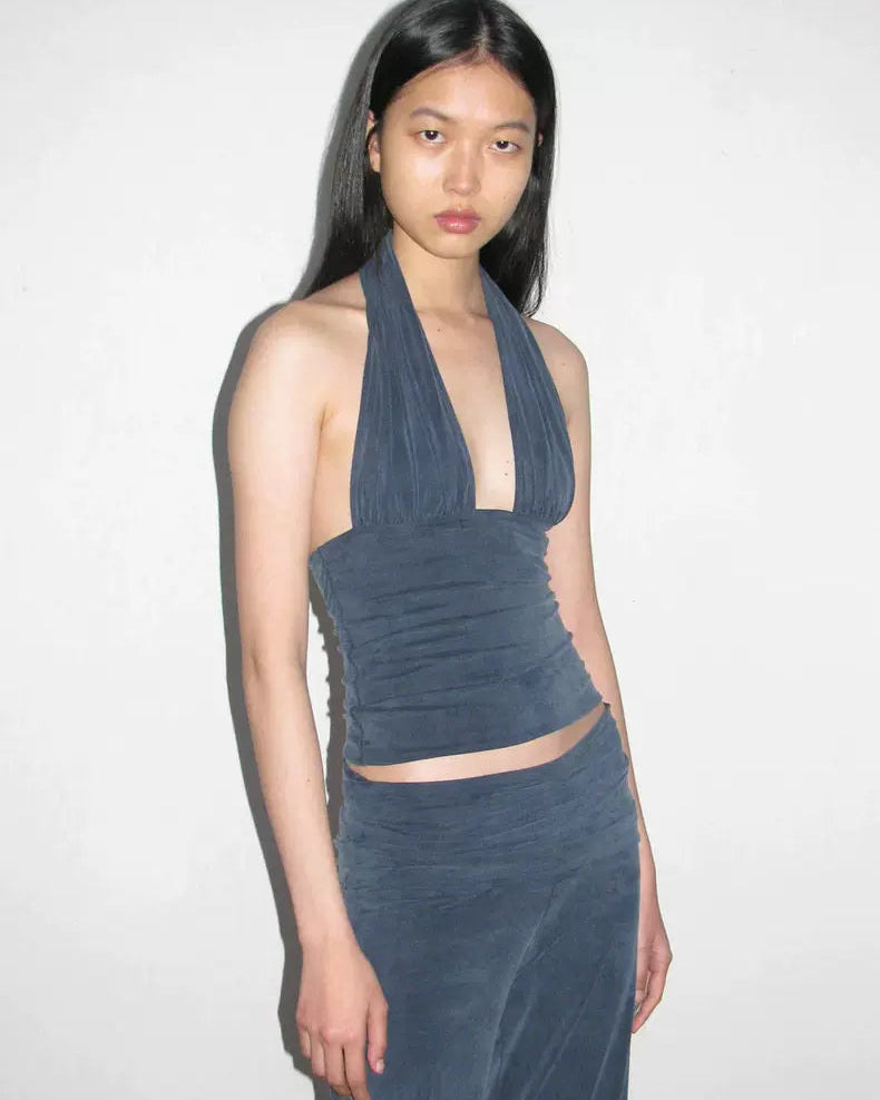 Elle | Smooth Stretch Halter Wrap Top