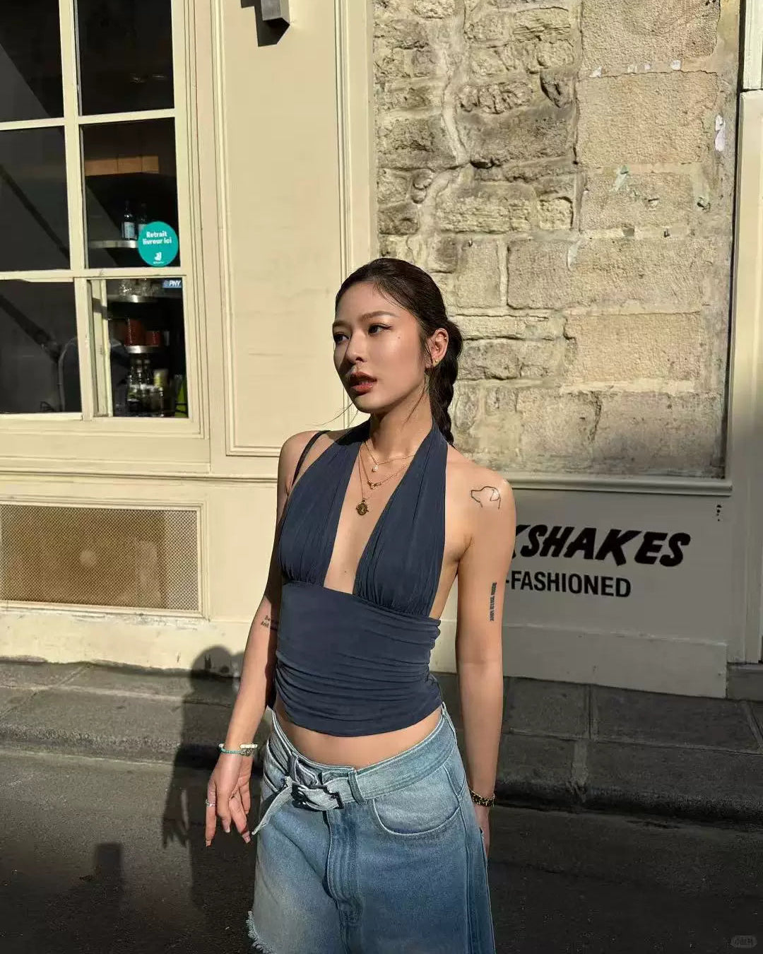 Elle | Smooth Stretch Halter Wrap Top