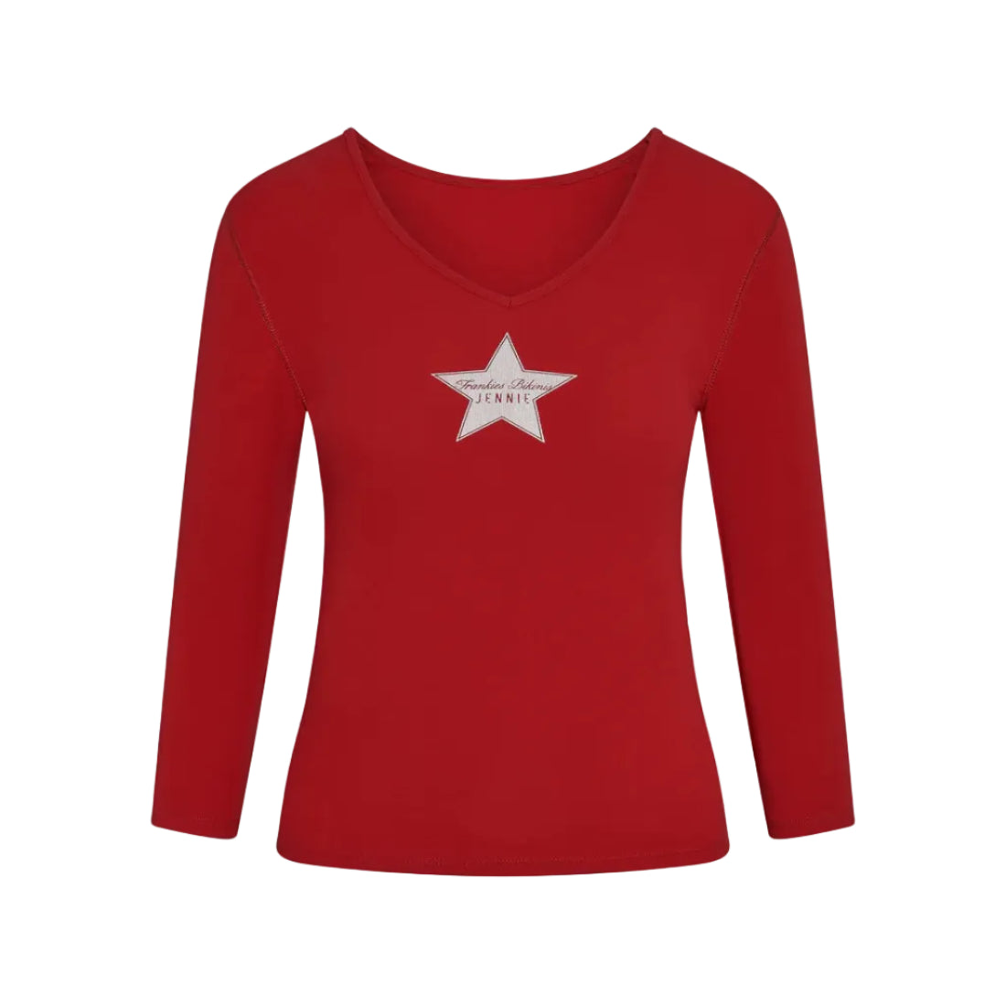 Elle | Star Graphic V-Neck 3/4 Sleeve Top