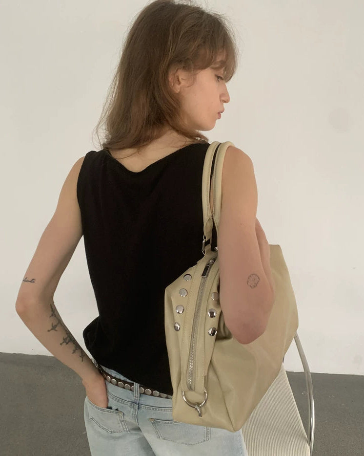 Elle | Studded Oversized Shoulder Bag