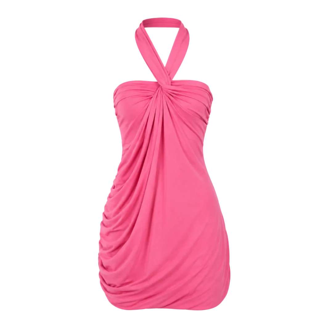 Elle | Twist Halter Backless Mini Dress