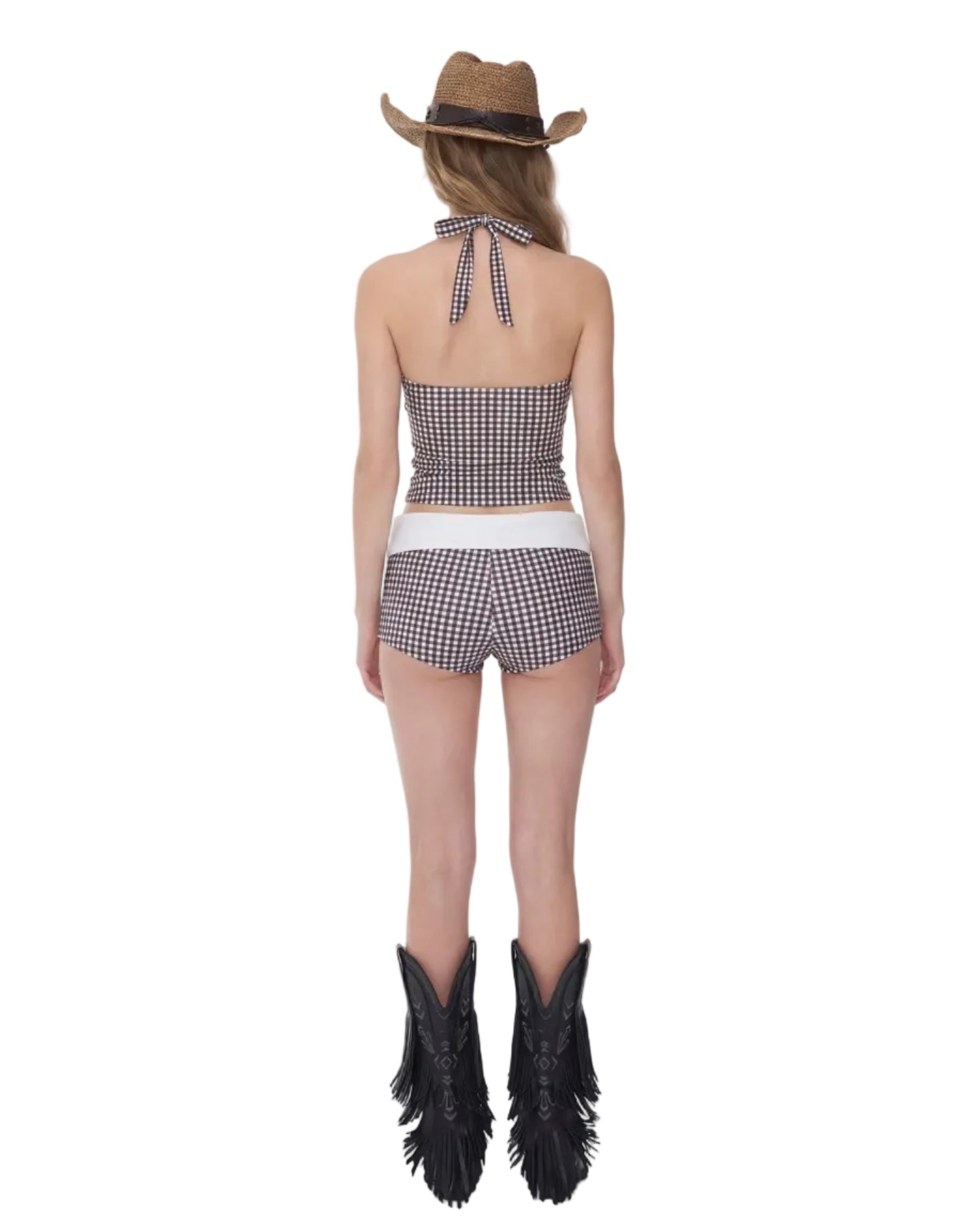 Elle | Vintage Gingham Halter Tankini Set