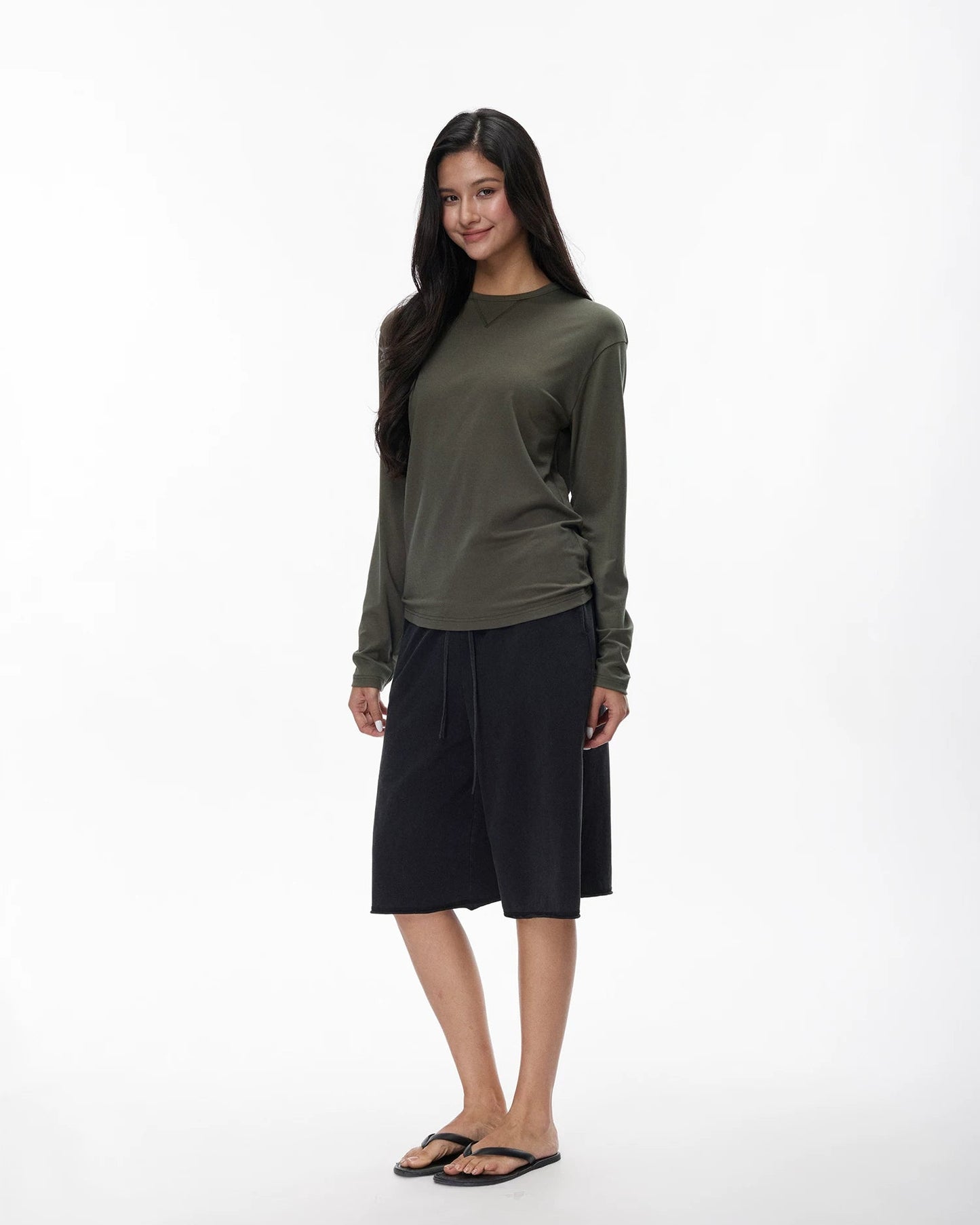 Everyday | Vintage Washed Wide-Leg Bermuda Shorts