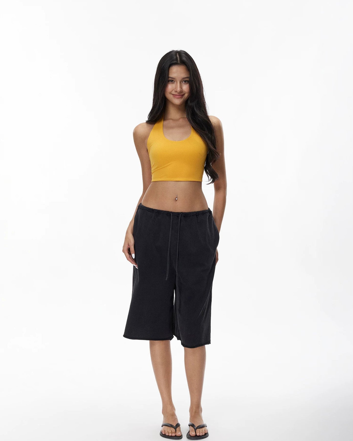 Everyday | Vintage Washed Wide-Leg Bermuda Shorts
