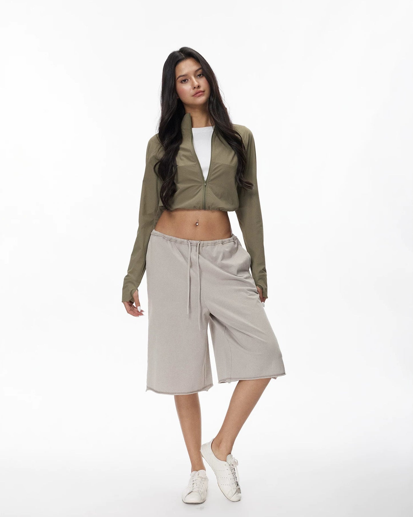 Everyday | Vintage Washed Wide-Leg Bermuda Shorts