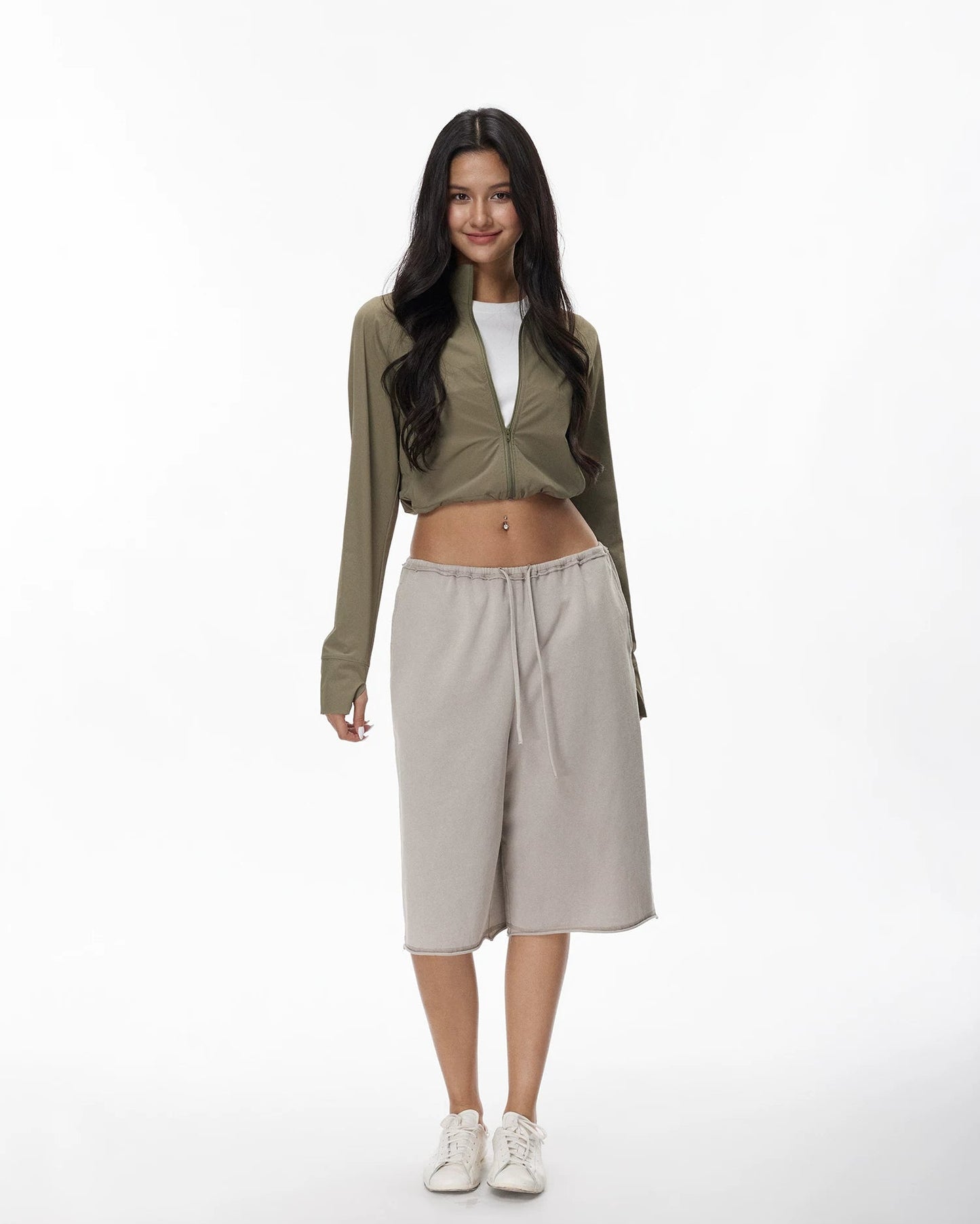 Everyday | Vintage Washed Wide-Leg Bermuda Shorts
