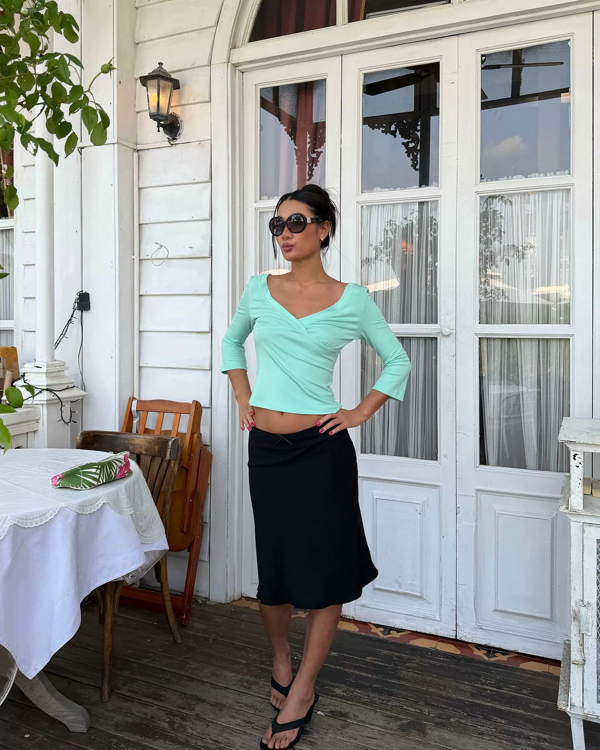 Éloise Low Rise Satin Midi Skirt