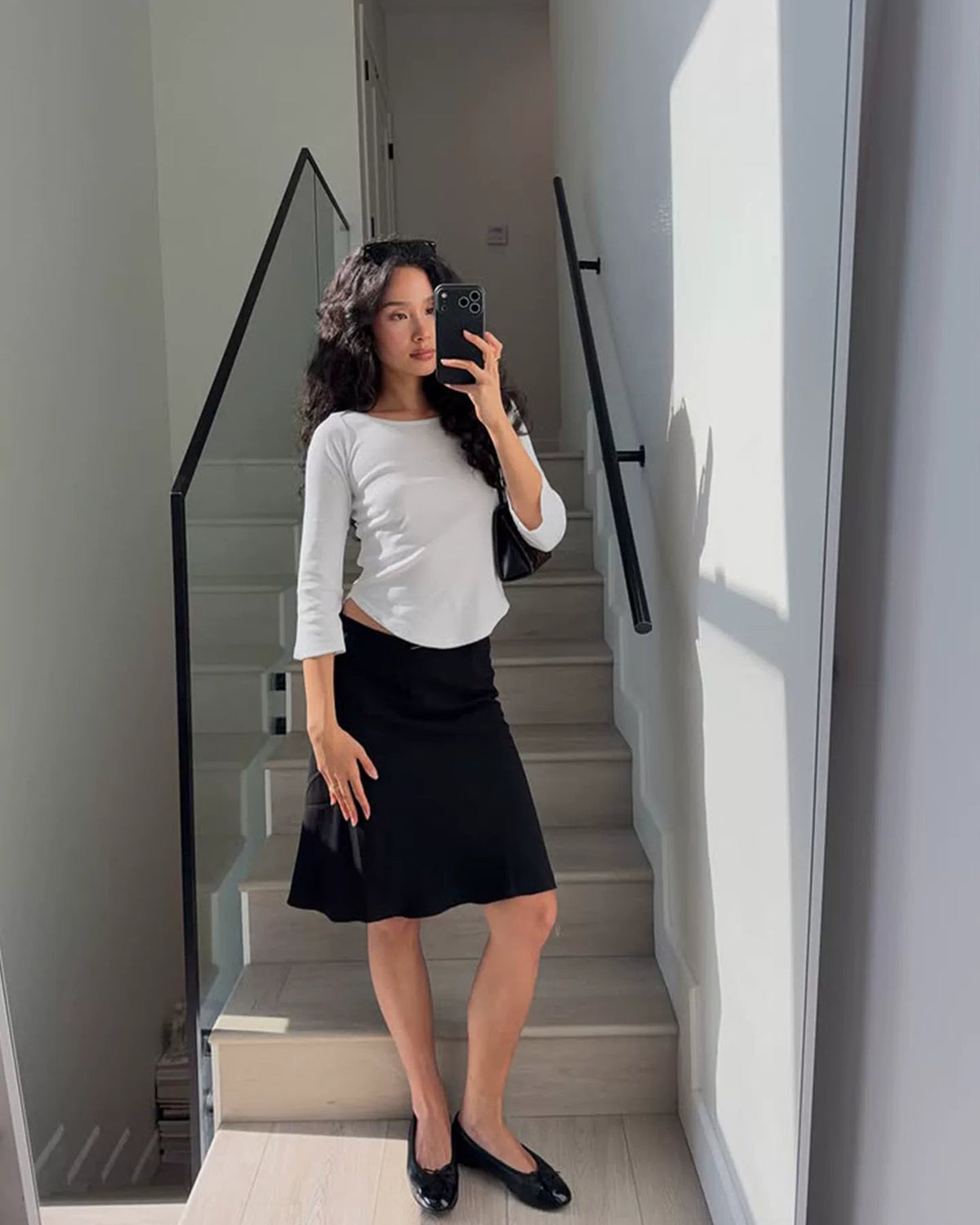 Éloise Low Rise Satin Midi Skirt