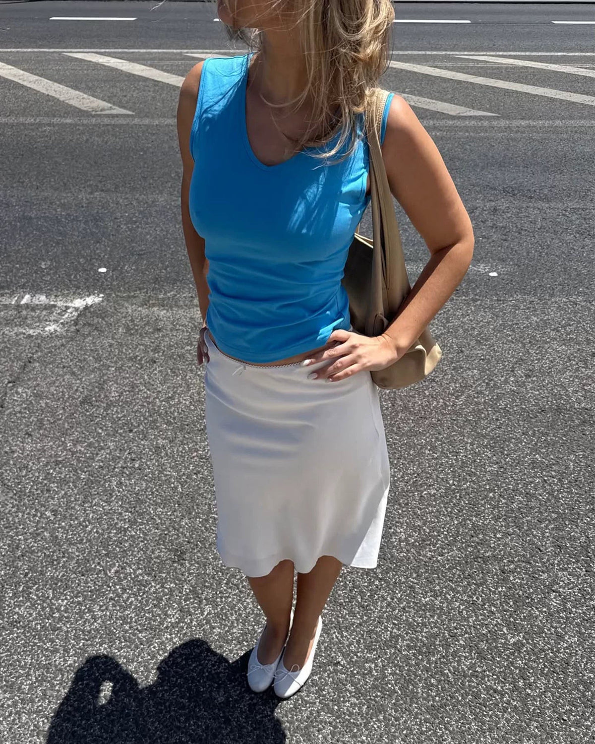 Éloise Low Rise Satin Midi Skirt