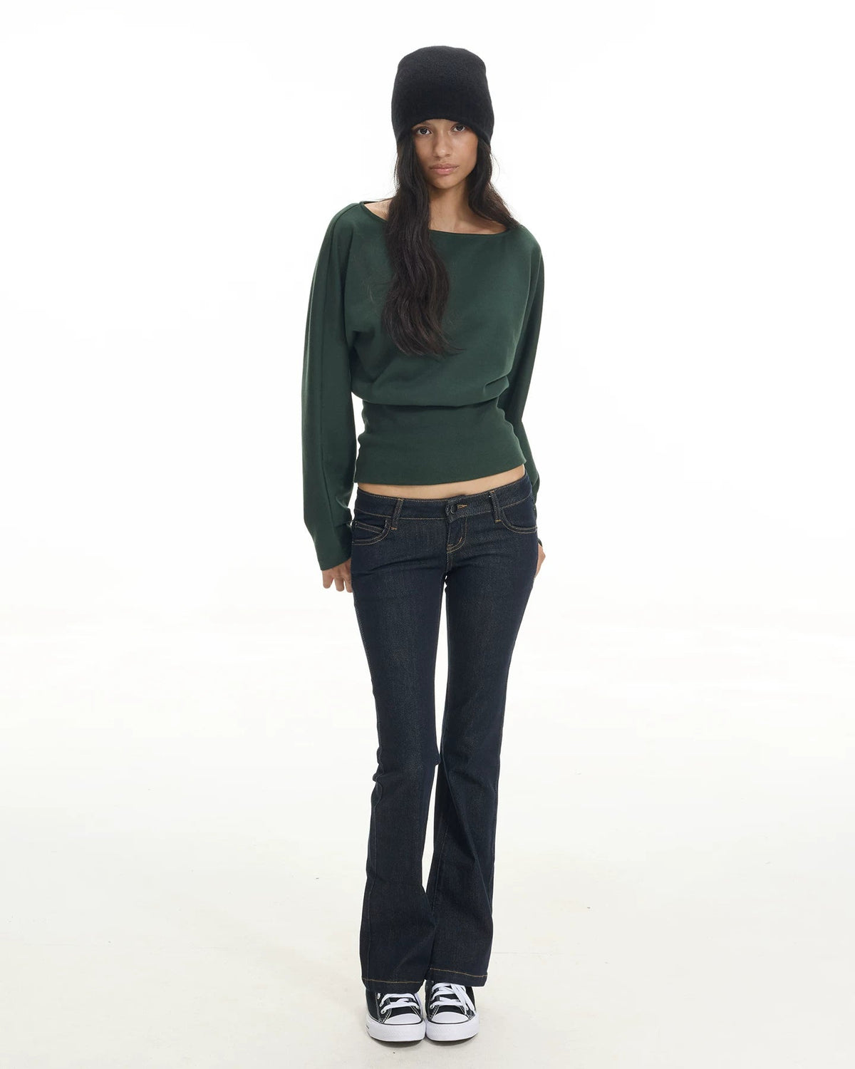 Everyday | Boat Neck Cinched Waist Long Sleeve Top