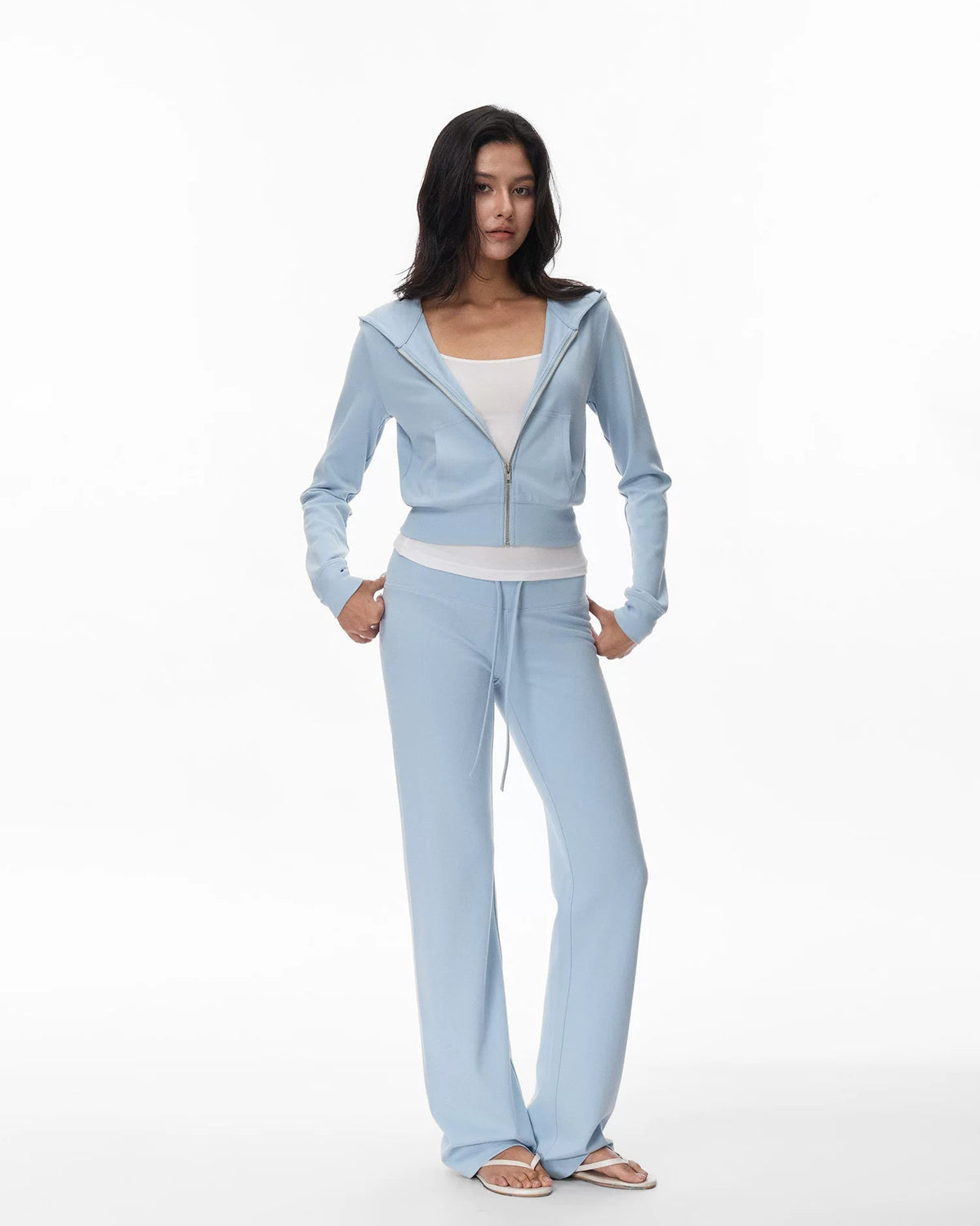 Everyday | Low-Rise Drawstring Straight-Leg Knit Sweatpants