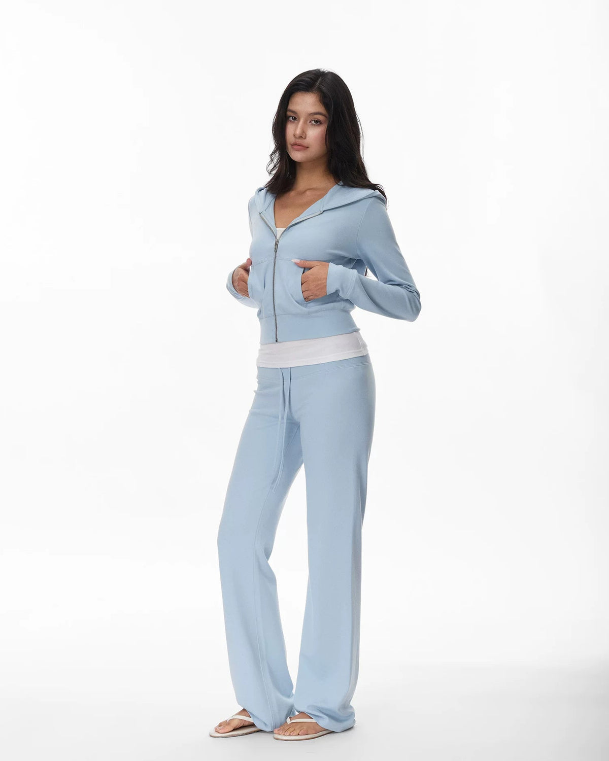 Everyday | Low-Rise Drawstring Straight-Leg Knit Sweatpants