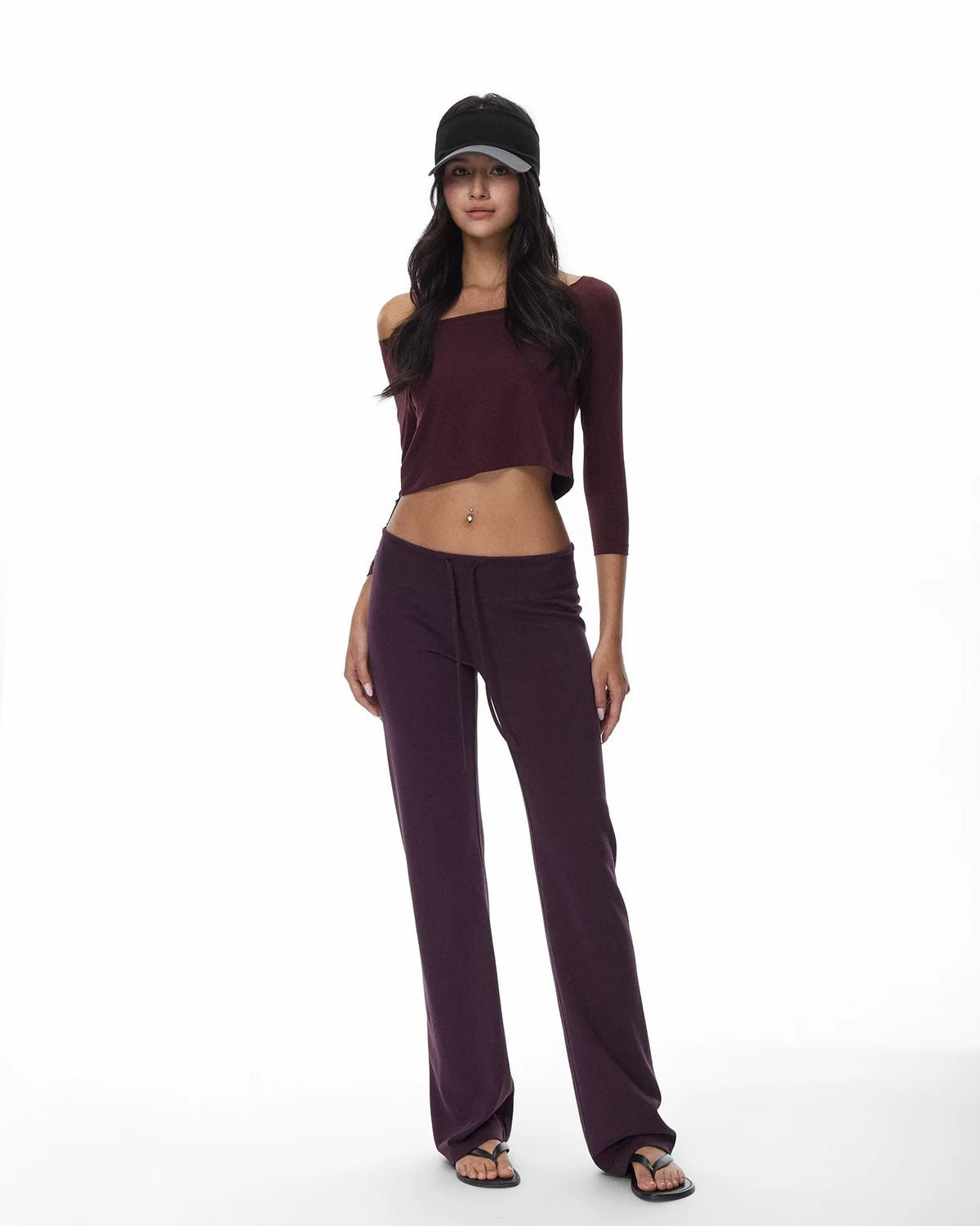 Everyday | Low-Rise Drawstring Straight-Leg Knit Sweatpants