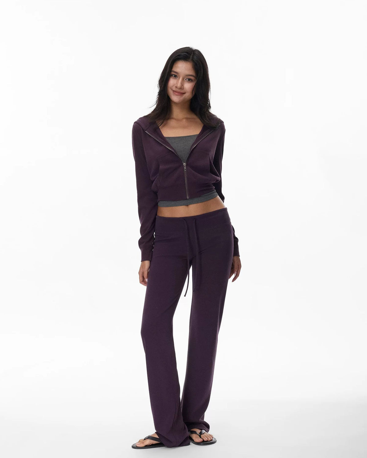 Everyday | Low-Rise Drawstring Straight-Leg Knit Sweatpants