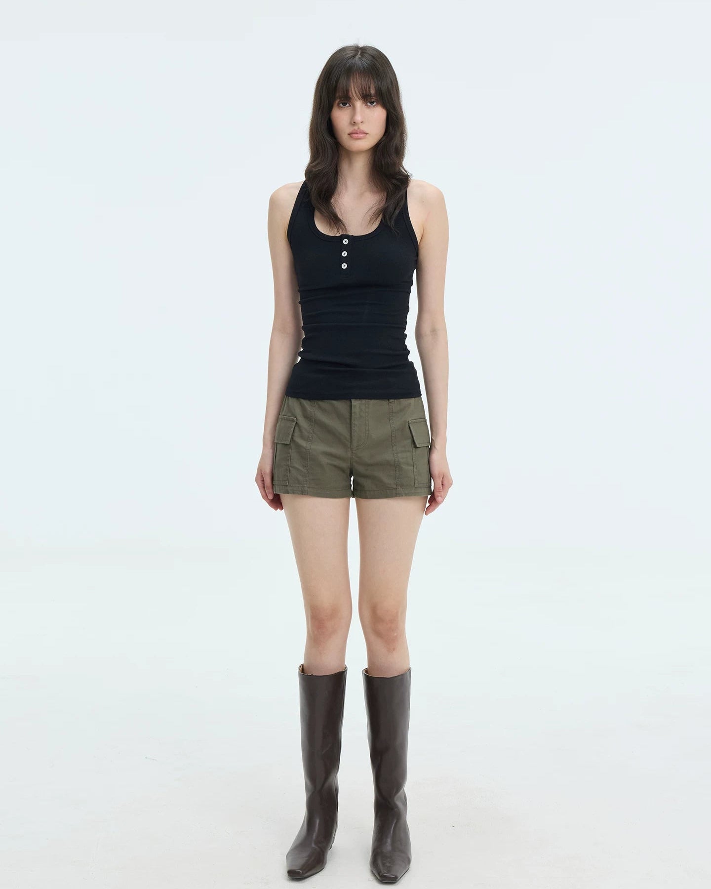 Elle | Everyday Ribbed Henley Tank Top