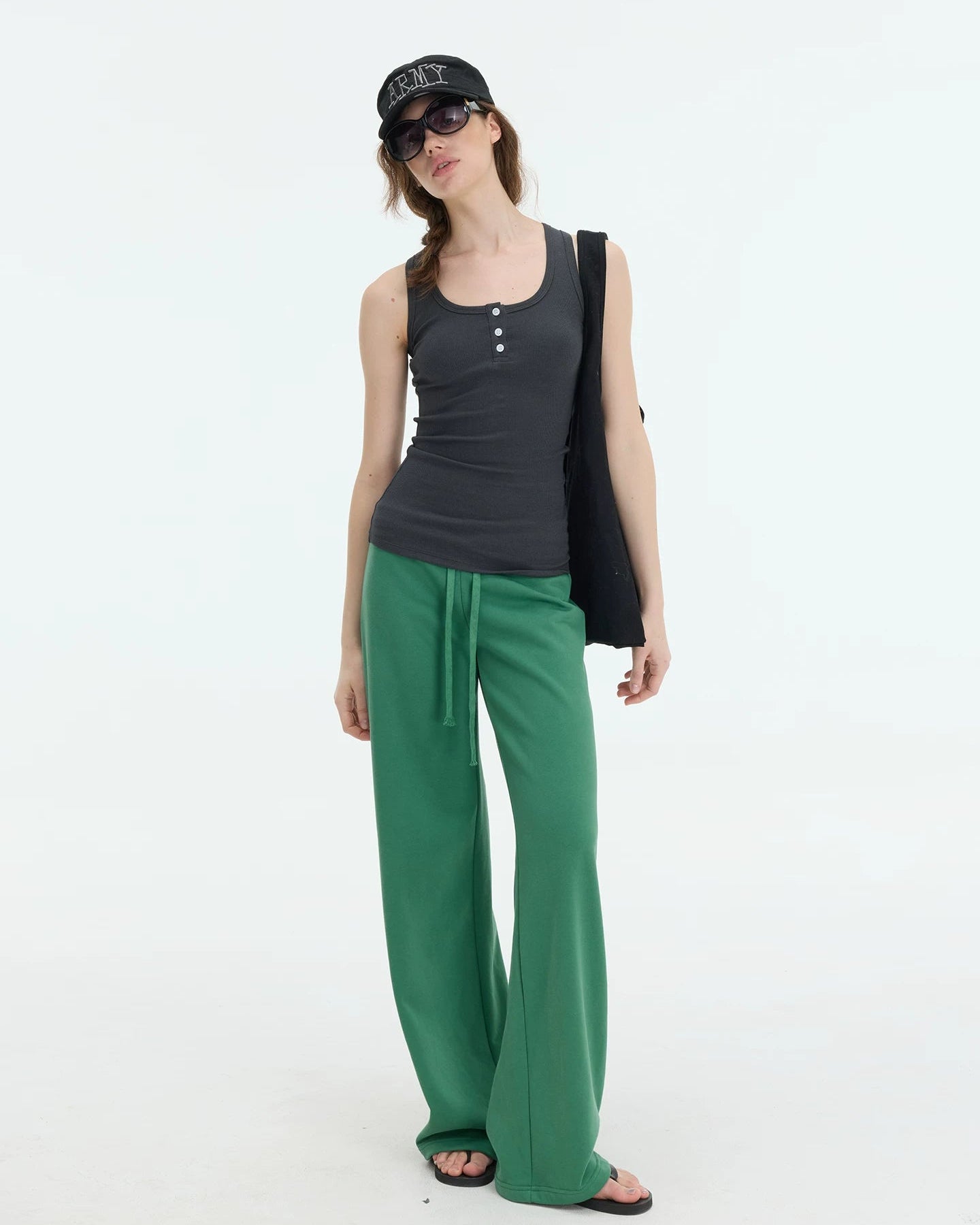 Elle | Everyday Ribbed Henley Tank Top