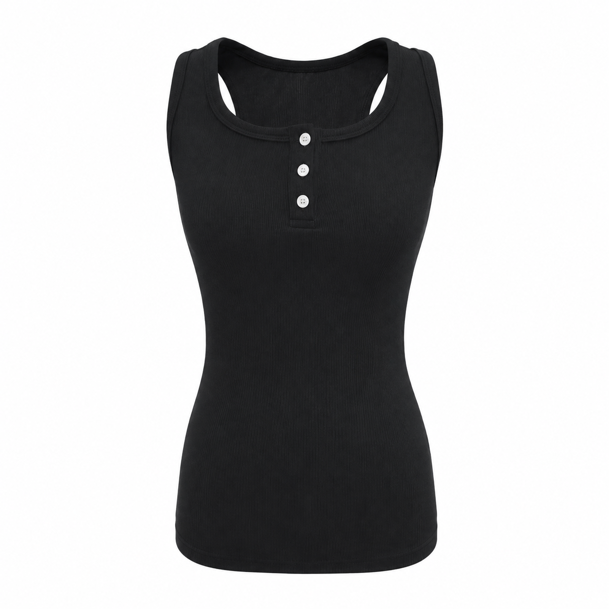 Elle | Everyday Ribbed Henley Tank Top