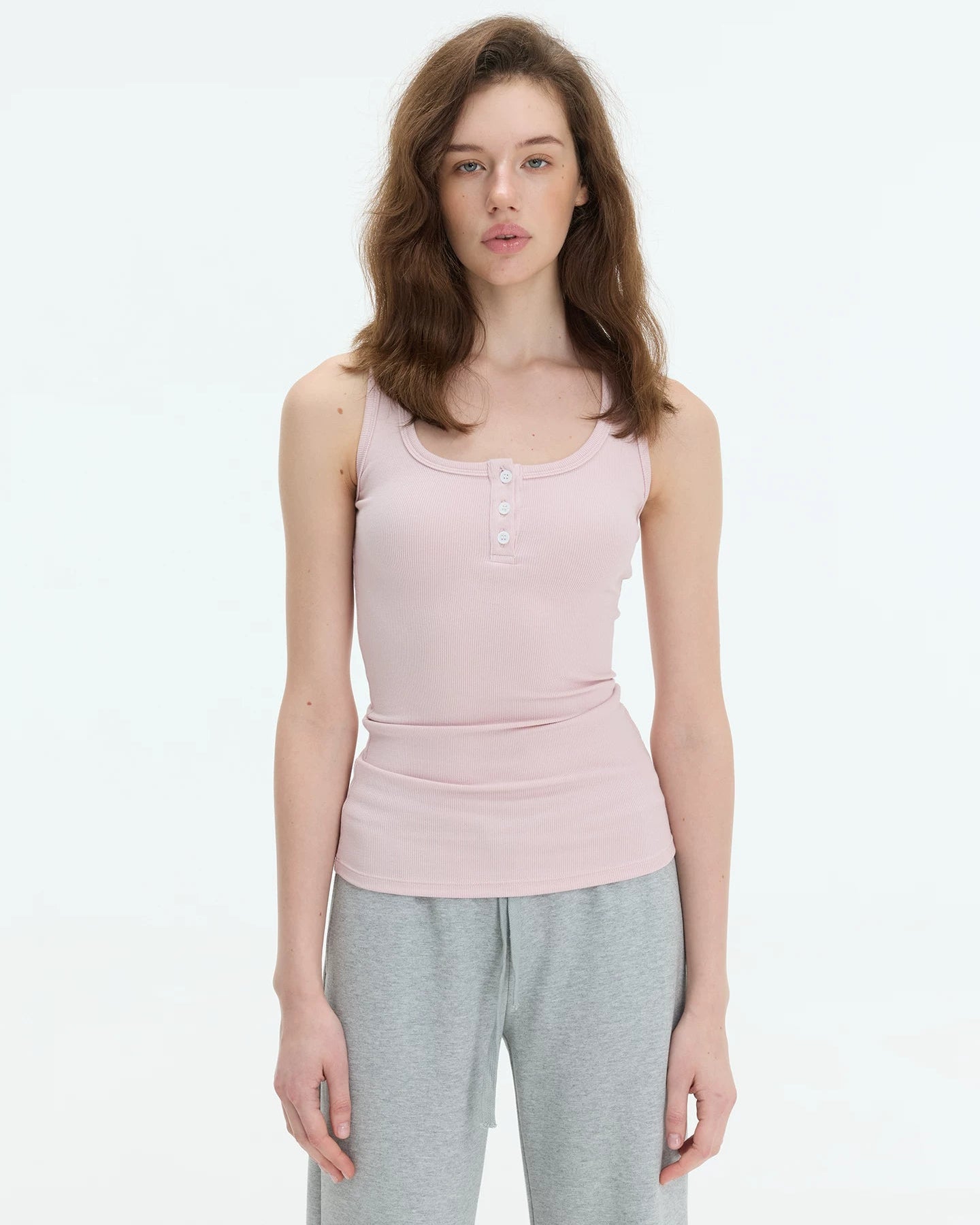 Elle | Everyday Ribbed Henley Tank Top