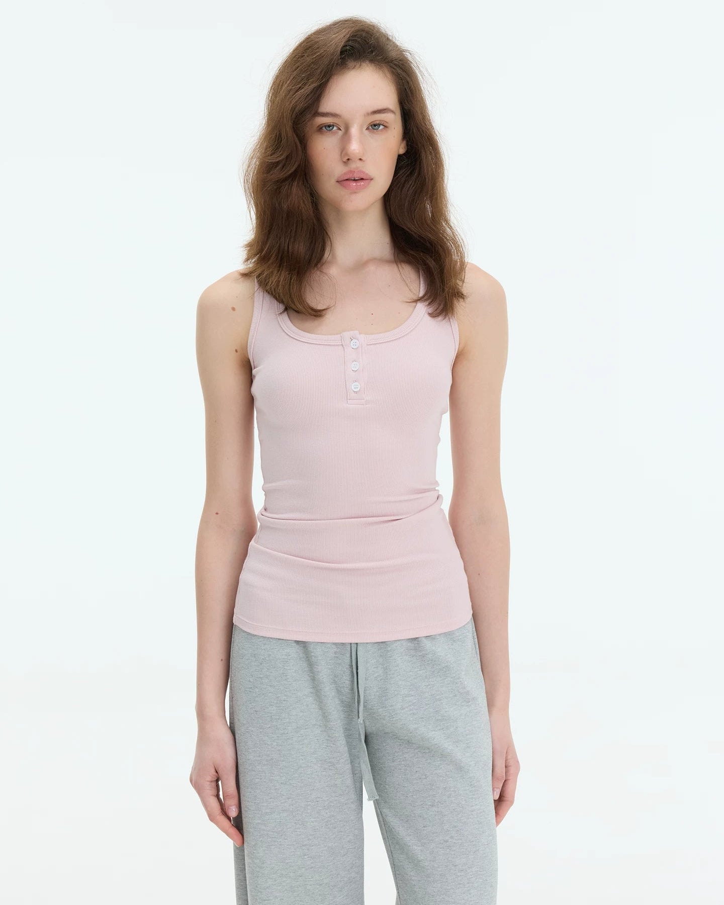 Elle | Everyday Ribbed Henley Tank Top