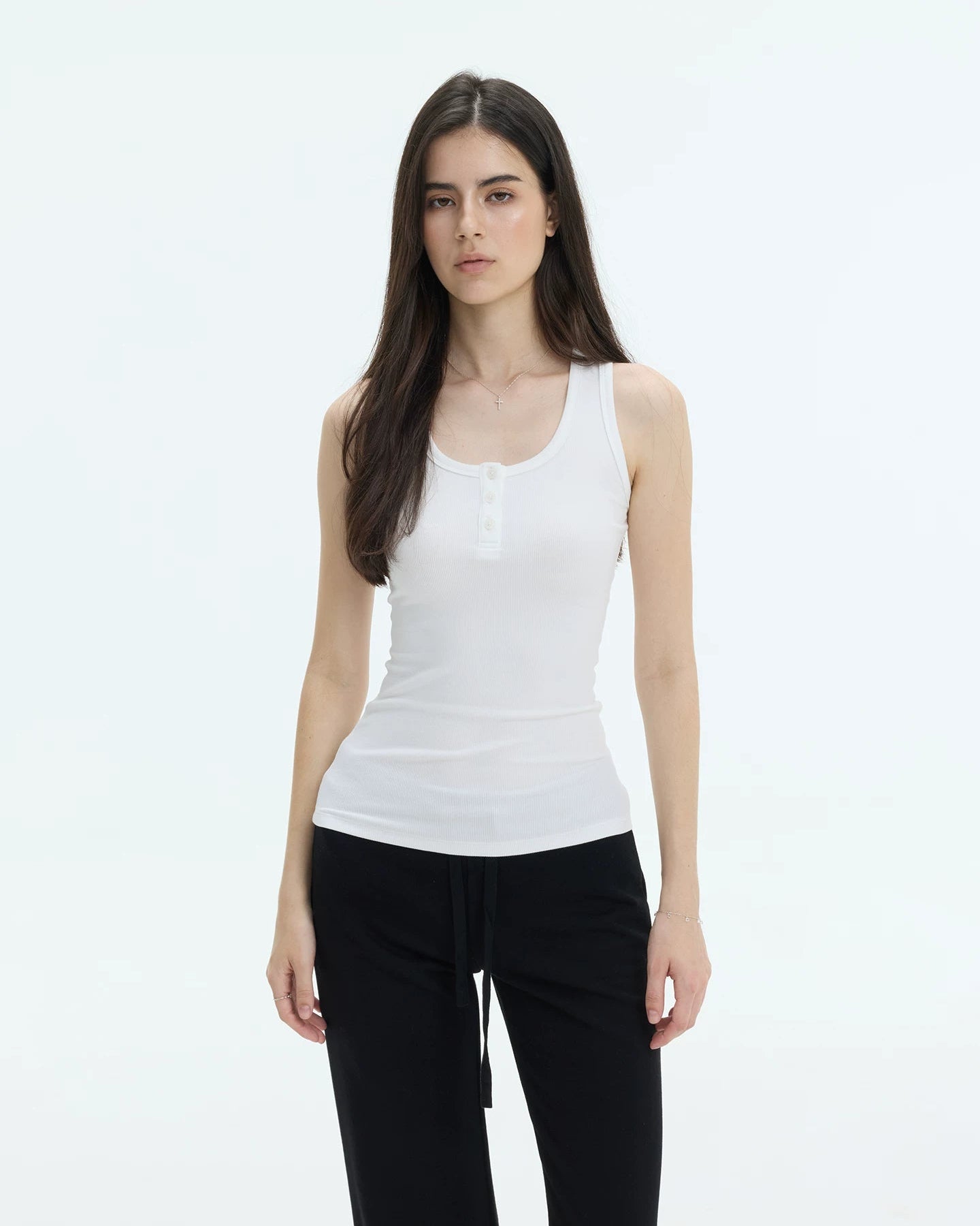 Elle | Everyday Ribbed Henley Tank Top