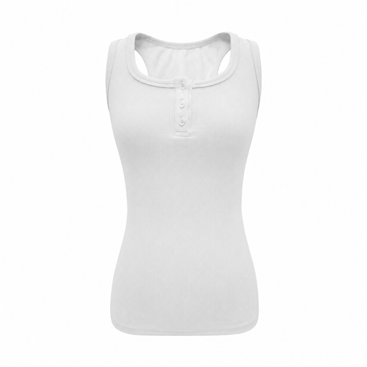 Elle | Everyday Ribbed Henley Tank Top