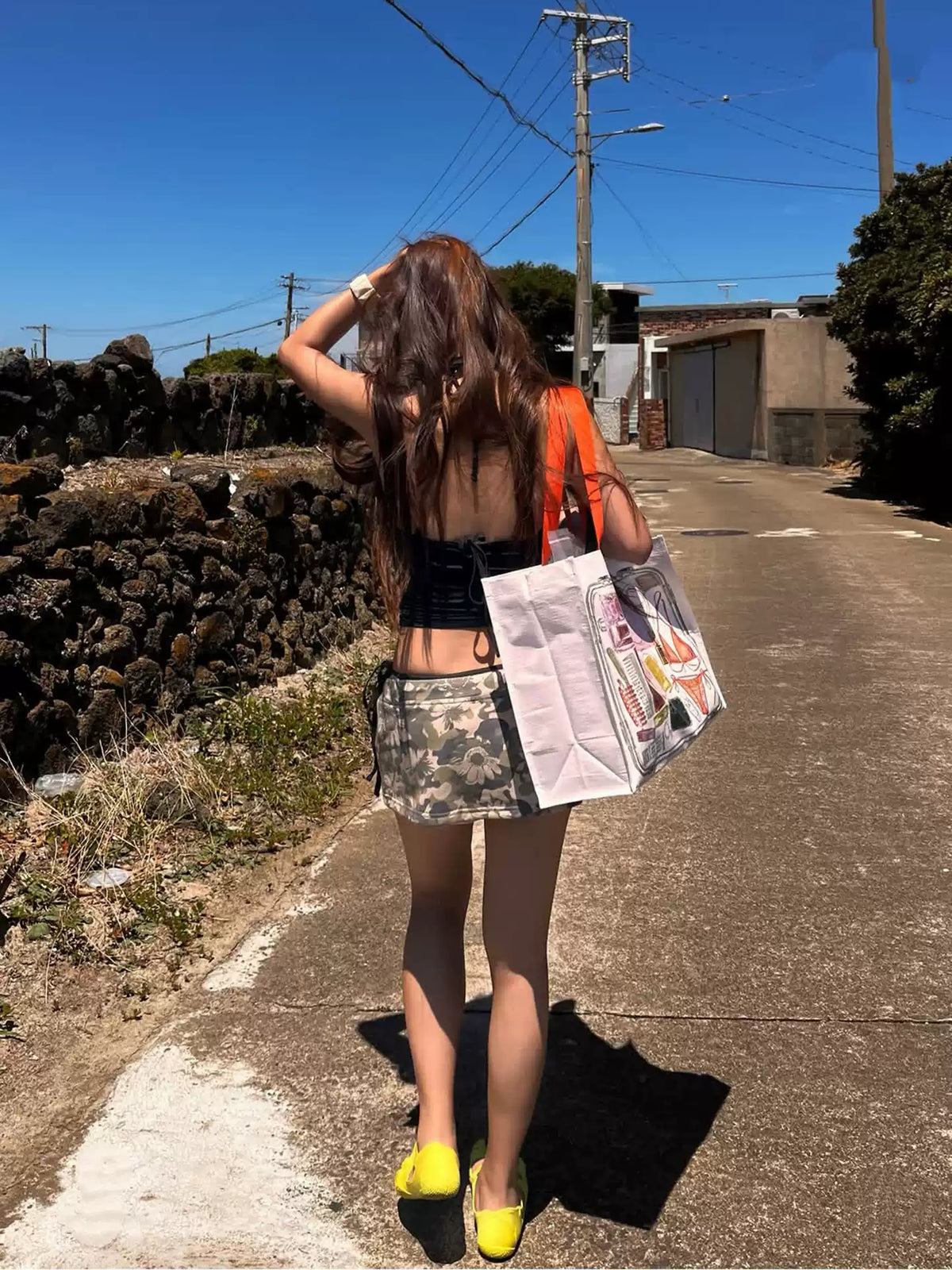 Floral Camo Low-Rise Mini Skirt