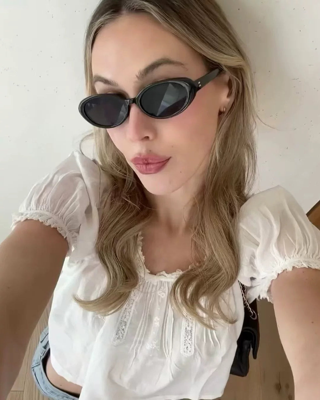 Elle | French Lace Embroidered Cotton Blouse