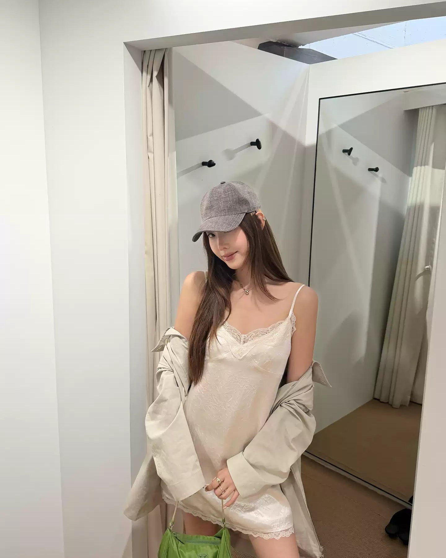 Ran | French Lace Satin Mini Slip Dress