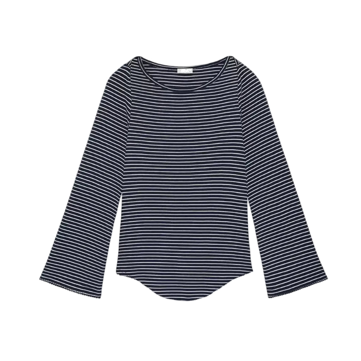 French Stripe Flare Sleeve Top