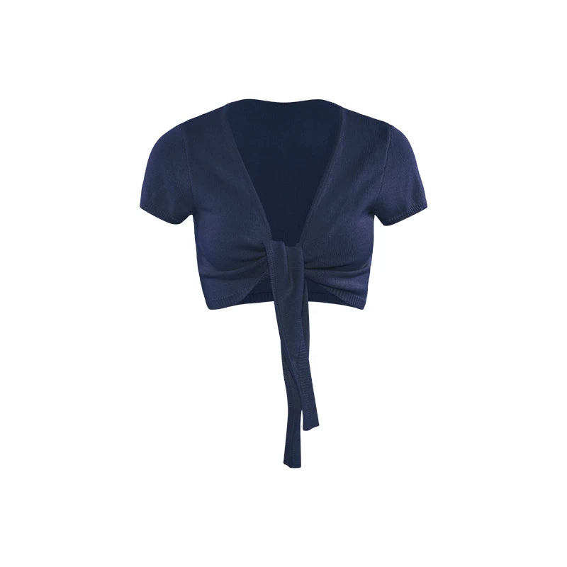 Gymwear | Tie-Front Knit Shrug Cardigan