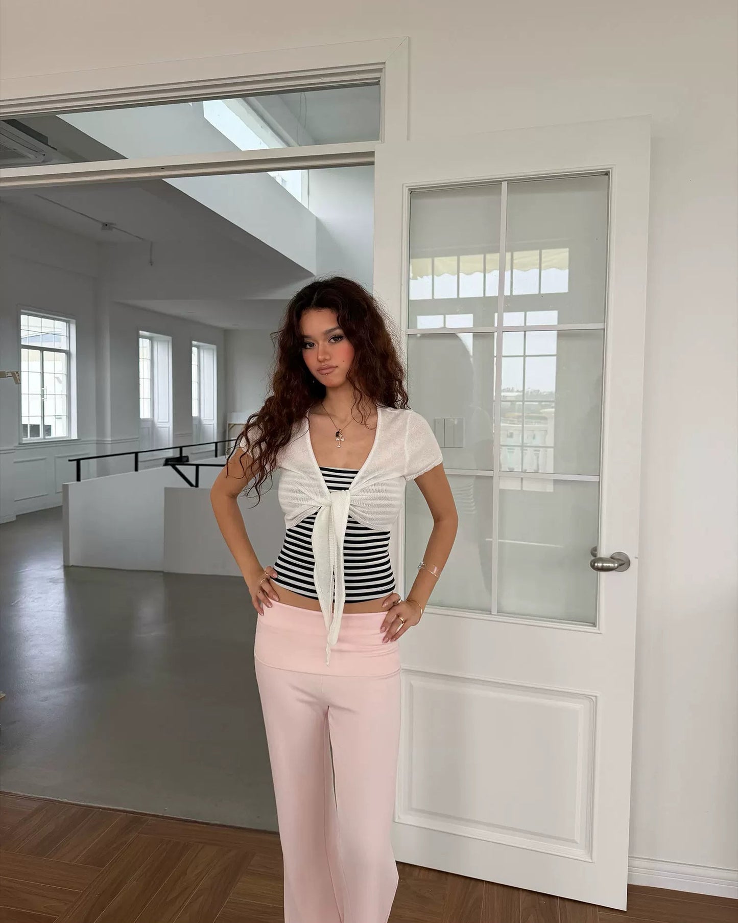 Gymwear | Tie-Front Knit Shrug Cardigan