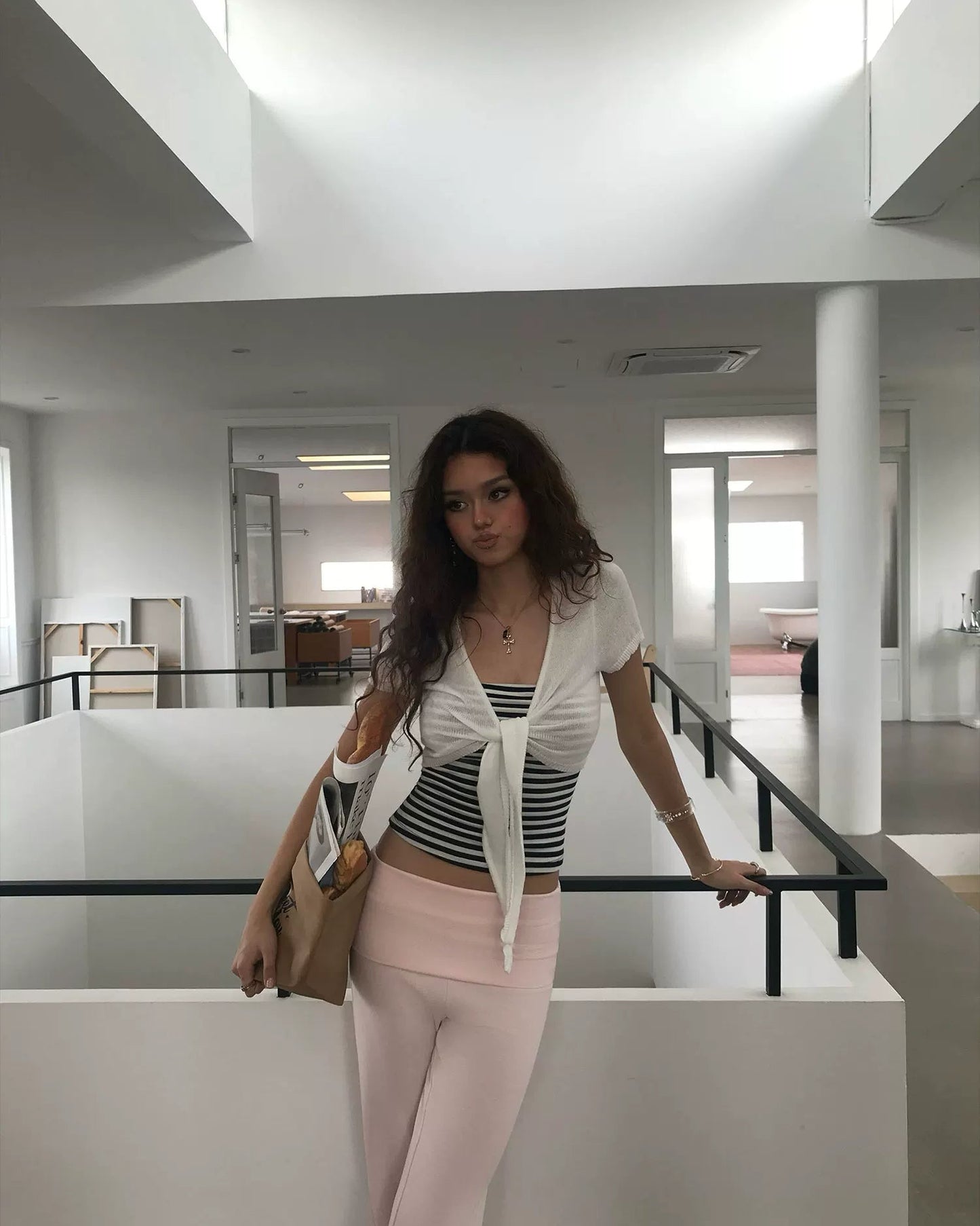 Gymwear | Tie-Front Knit Shrug Cardigan