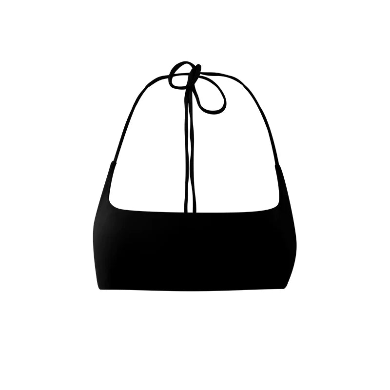 Gymwear | Trapeze Halter Open-Back Sports Bra
