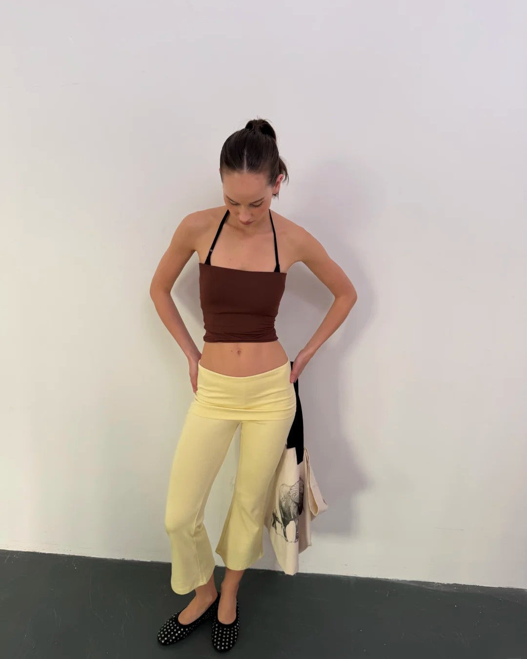 Gymwear | Foldover Flare Capri Yoga Pants