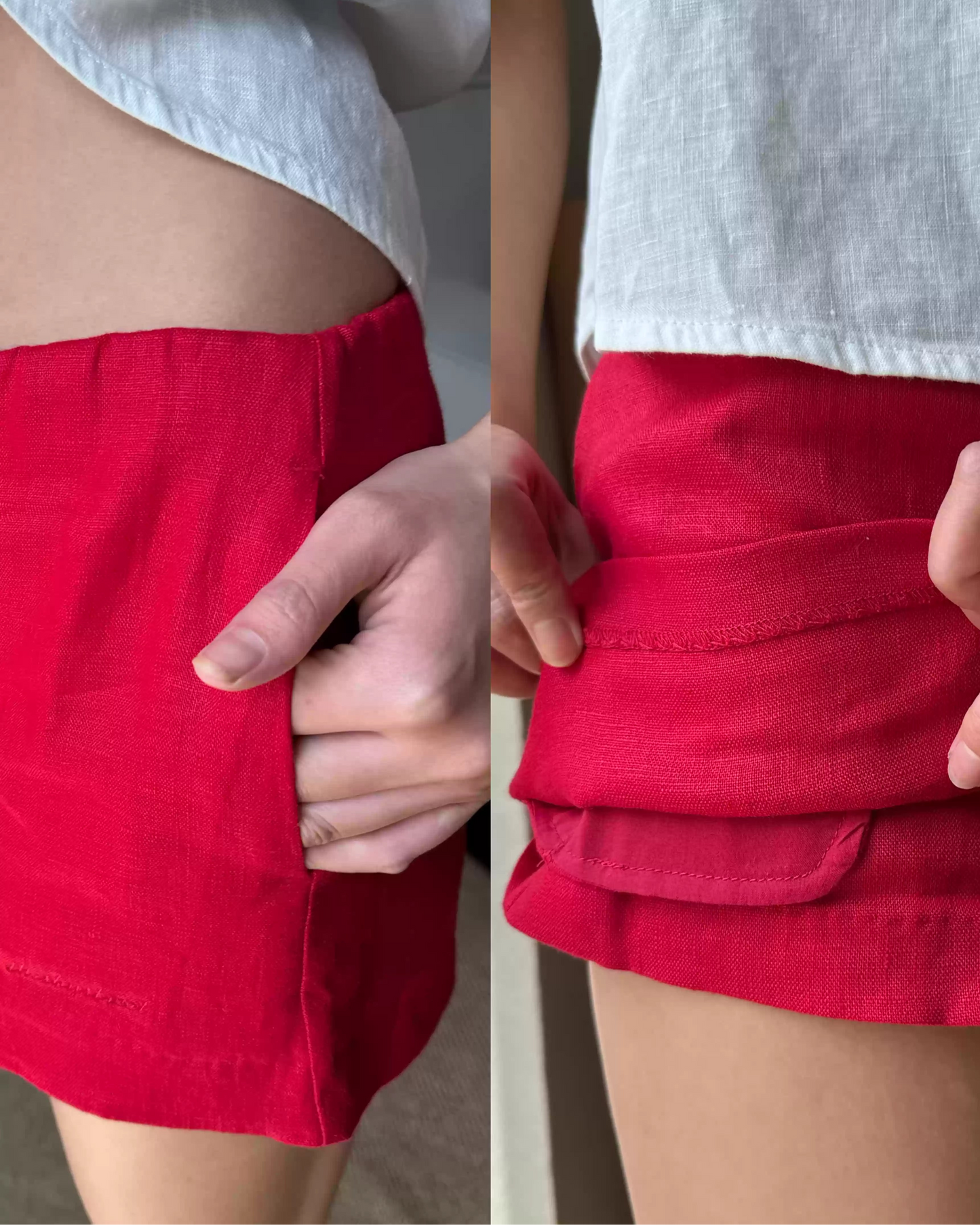 Elle | Holiday Linen Mini Skort