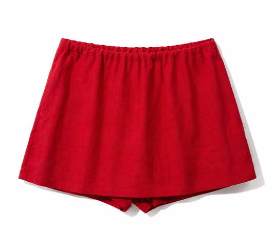 Holiday Linen Mini Skort