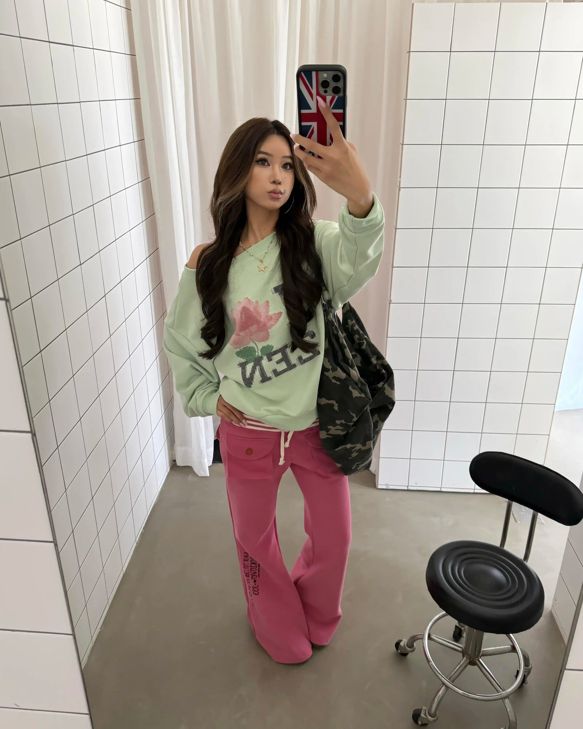 I ♥ ZEN Off-Shoulder Sweatshirt