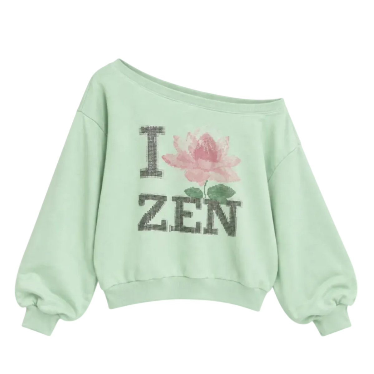I ♥ ZEN Off-Shoulder Sweatshirt