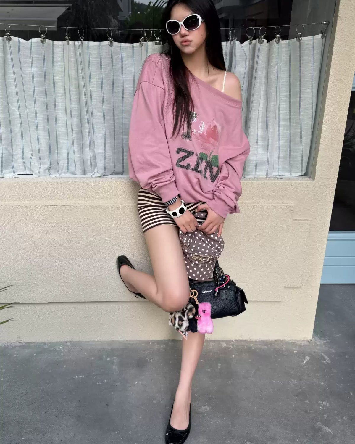 I ♥ ZEN Off-Shoulder Sweatshirt