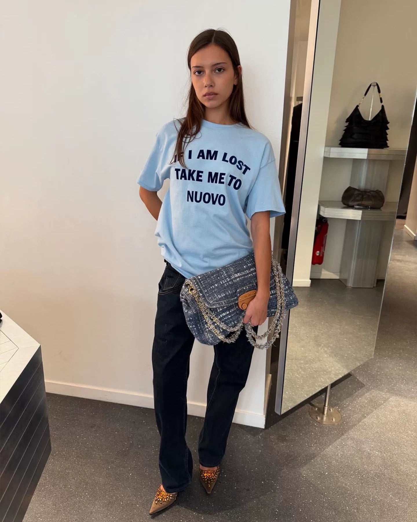 Elle | “If I’m Lost” Flocked Graphic Tee