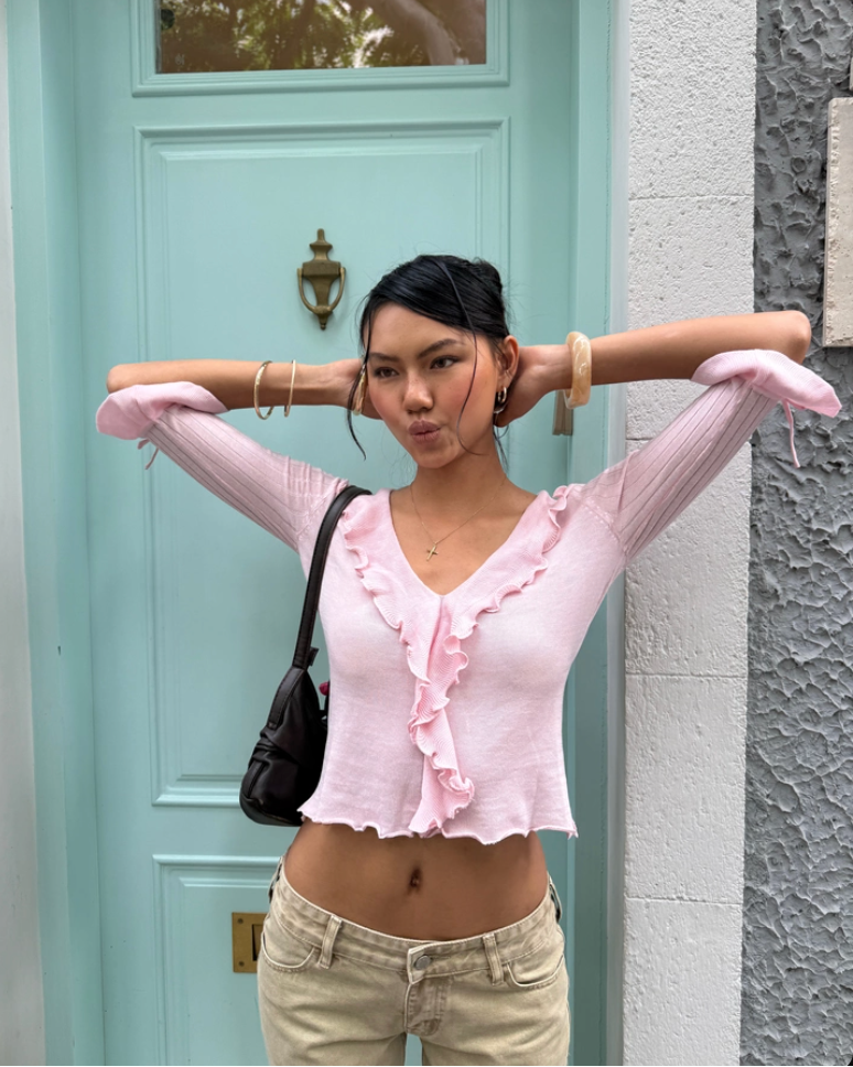 Imsorry | Rosalie Ruffle Knit Top